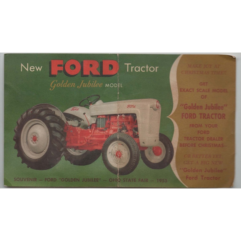 1953 New Ford Tractor Golden Jubilee Model Ohio State Fair Souvenir Postcard - Picture 1 of 2
